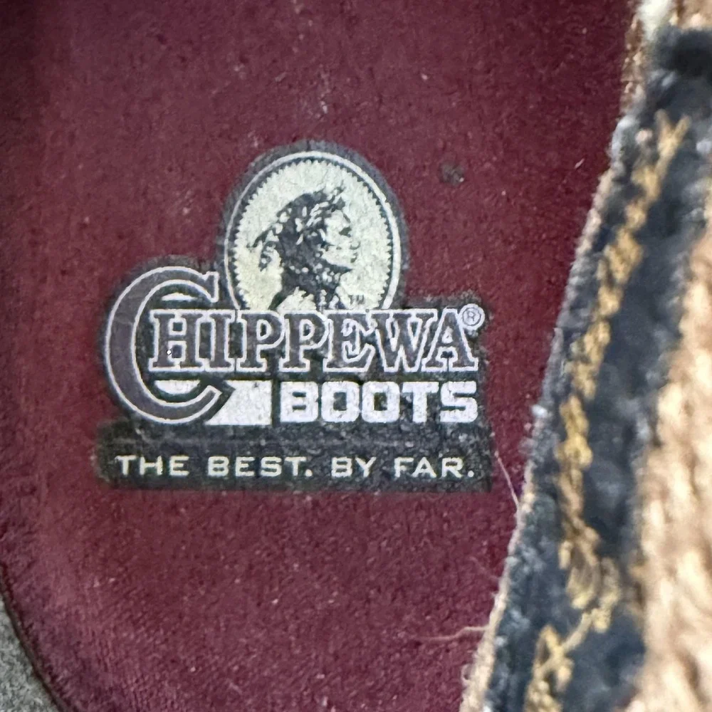 Chippewa Boots Mens 8 Brown Waterproof Work Leather Upper Balance Safety Toe